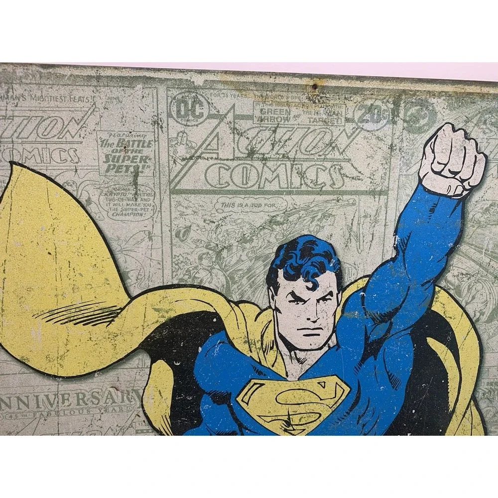 Superman Vintage Metal Wall Art TM & DC Comics‎ Made In USA